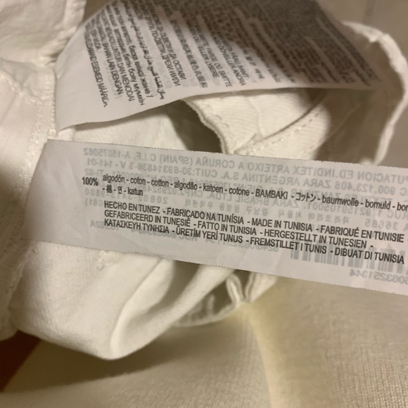 Zara denim straight wide leg crop white jean - Picture 4 of 6